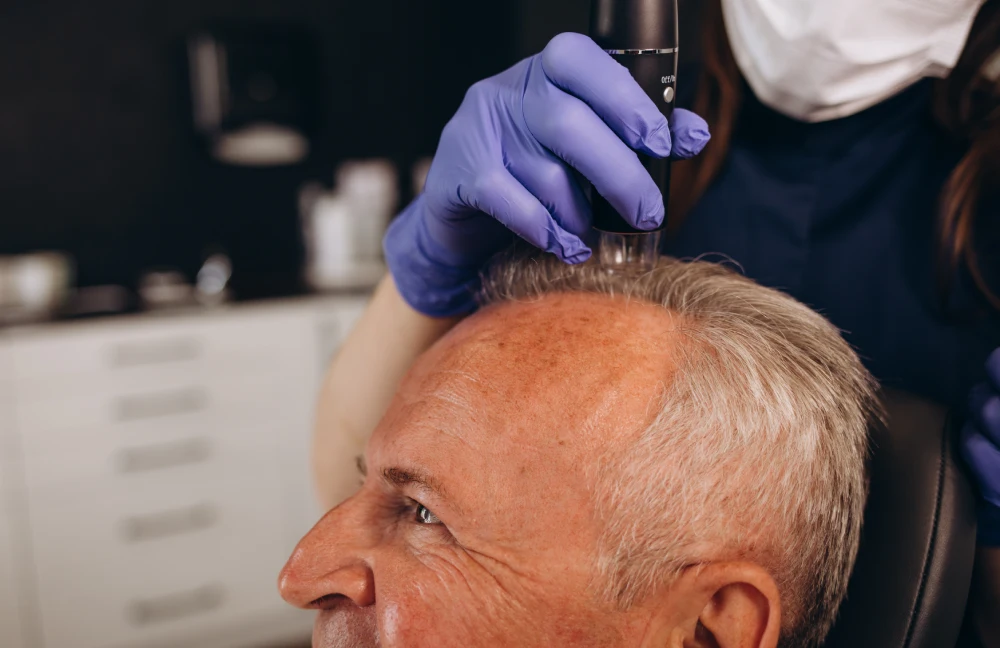 The method

Extraction from the occipital part of the scalp (donor area) of skin micro grafts that contain various number of hair follicles

Implantation of these grafts to the alopecia area without any kind of processing/damaging them and without making any previous reception holes but instead placing them immediately into the skin with the use of implanters.
